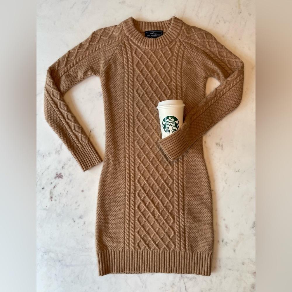 KJP Harvest Knit Sweater Dress in Tan, XS